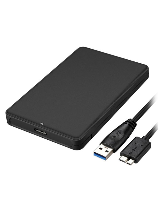 غطاء حماية لمحرك أقراص SATA SSD/HDD مع كابل بيانات USB أسود - Image 1