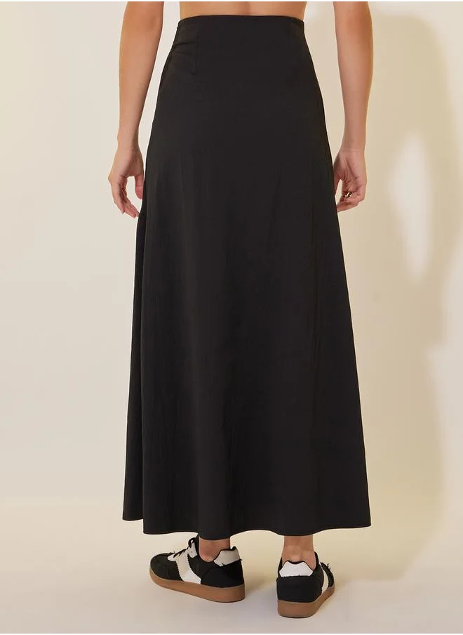 Styli Bow Tie Detail A-line Midi Skirt