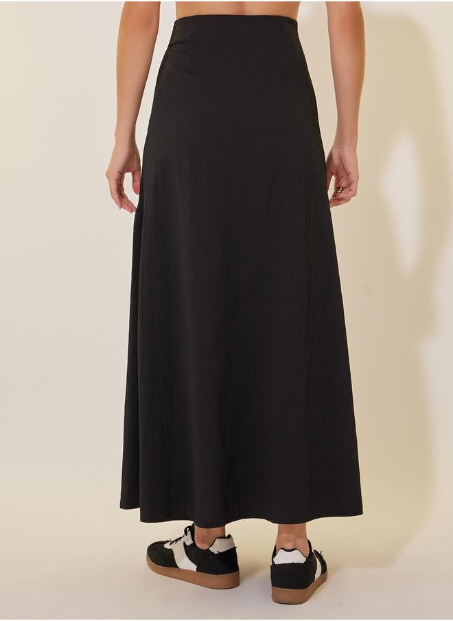 Take Two Bow Tie Detail A-line Midi Skirt  - Image 4
