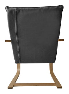 Moon Home and more.. Modern Bentwood Relaxing Chair Chenille Fabric Upholstered Relax Rocker Lounge Chair Grey  - Image 5