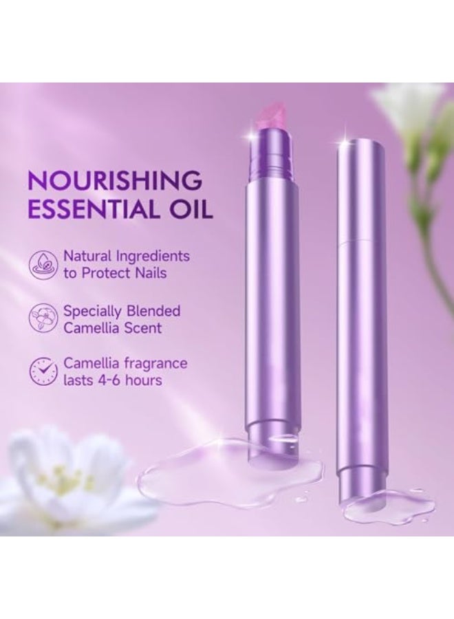 قلم زيت البشرة الجافة الثلاثي في واحد مع طرف سيراميكي، علاج الأظافر للجلد الميت، الأظافر الجافة والتالفة، مزيل ودفعة جلد الأظافر، قلم العناية بالأظافر - Image 3