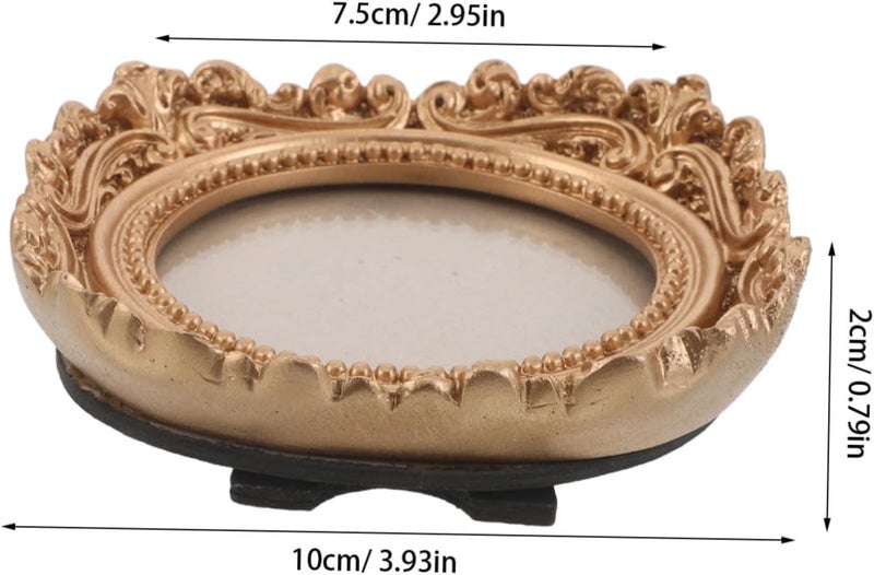 POPETPOP Vintage Resin Wall Frame Small Ornate Picture Frame Gold European Style Resin Decorative for Home Office Party Display - Image 2
