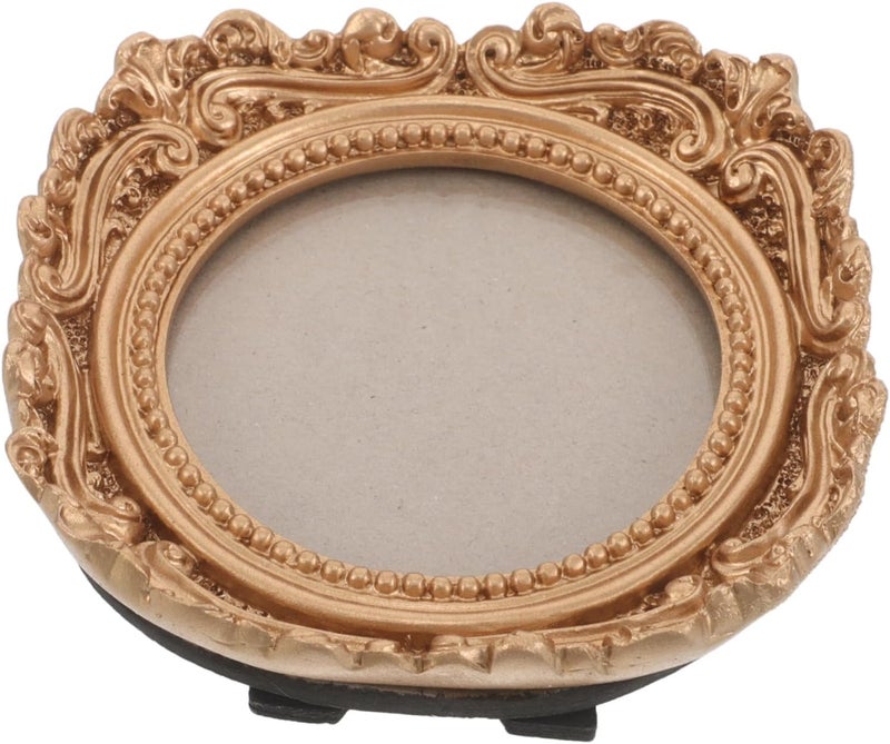 POPETPOP Vintage Resin Wall Frame Small Ornate Picture Frame Gold European Style Resin Decorative for Home Office Party Display - Image 1