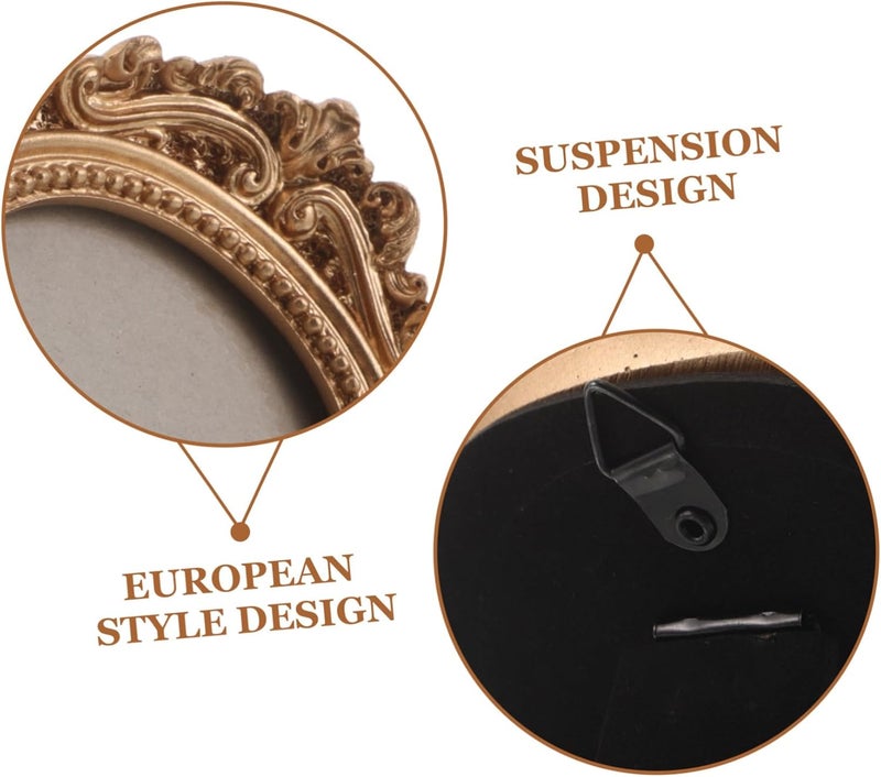 POPETPOP Vintage Resin Wall Frame Small Ornate Picture Frame Gold European Style Resin Decorative for Home Office Party Display - Image 3