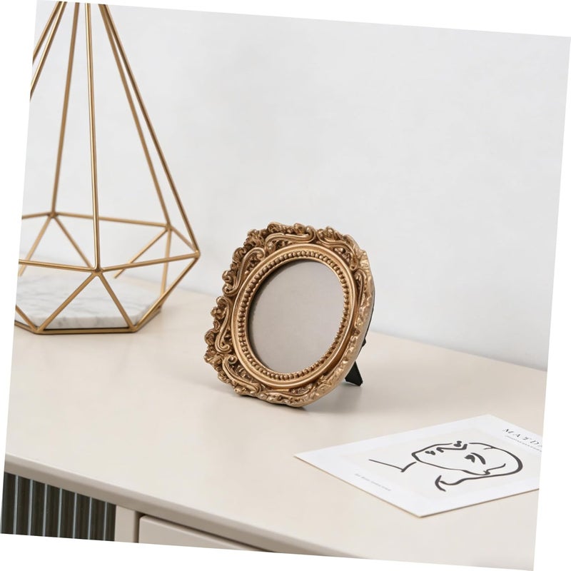 POPETPOP Vintage Resin Wall Frame Small Ornate Picture Frame Gold European Style Resin Decorative for Home Office Party Display - Image 5