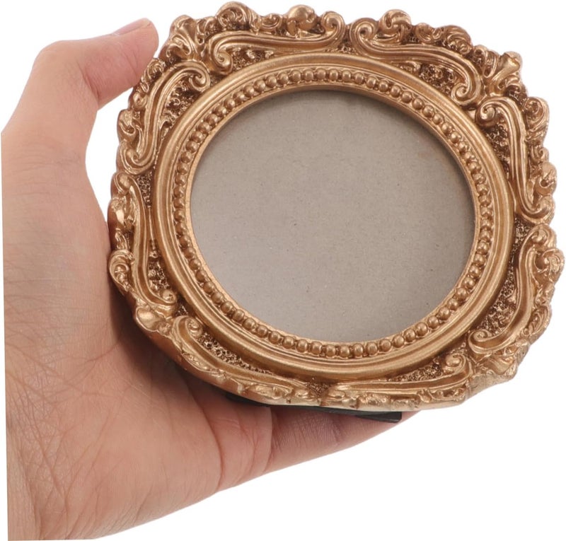 POPETPOP Vintage Resin Wall Frame Small Ornate Picture Frame Gold European Style Resin Decorative for Home Office Party Display - Image 4