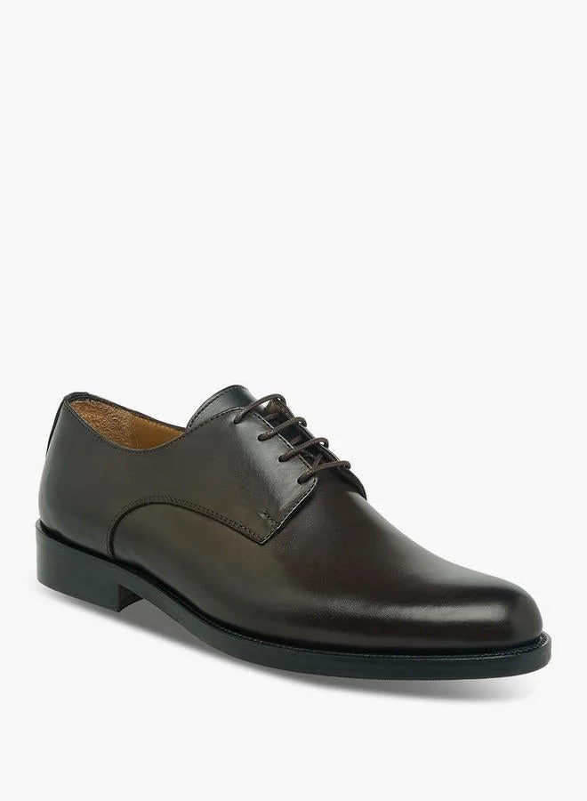 Duchini Men Lace-Up Leather Derby Shoes