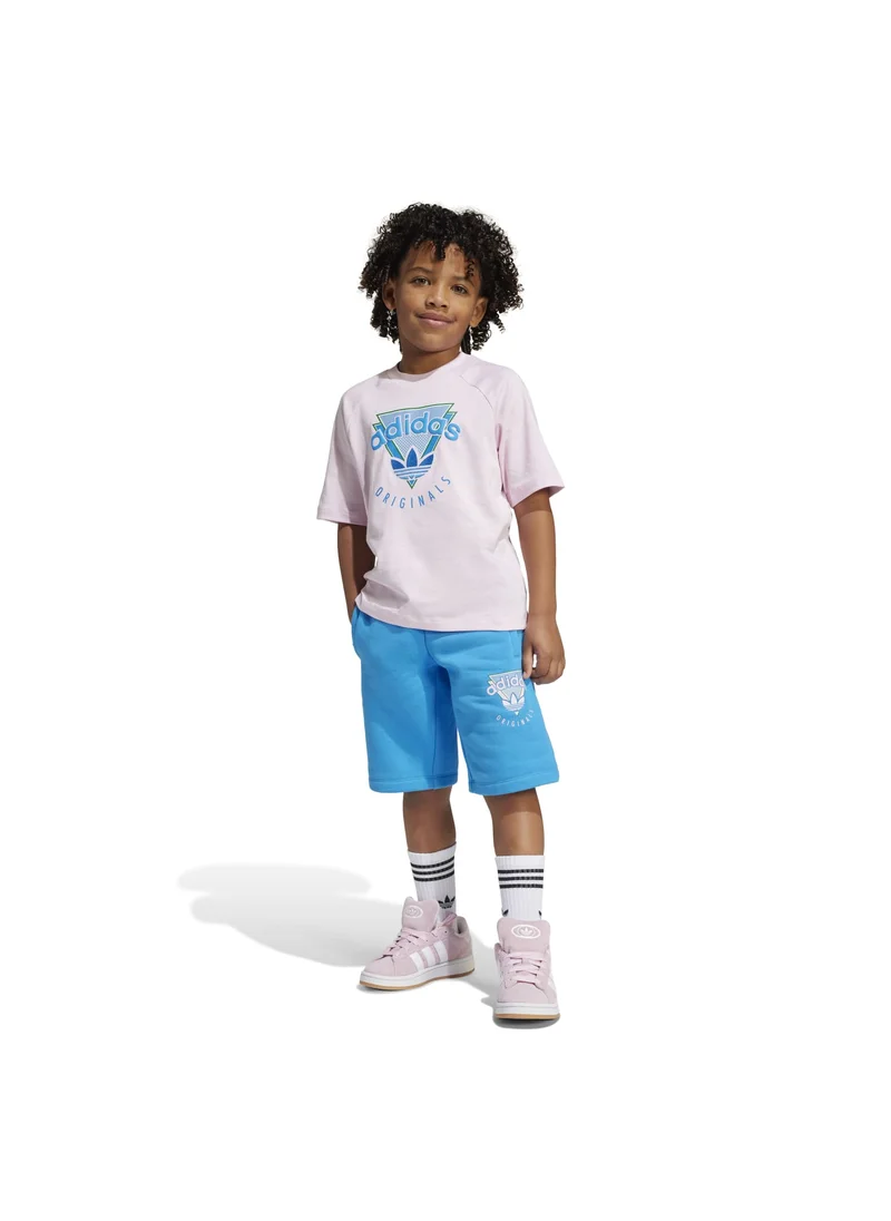 اديداس adidas SHORT TEE SET Pink Originals Kids SUITS
