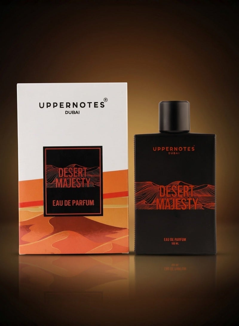 UpperNotes Desert Majesty EDP Unisex Perfume 100ml | Oud Saffron Orange Blossom Leather | Long Lasting Premium Arabic Fragrance UAE - Image 3