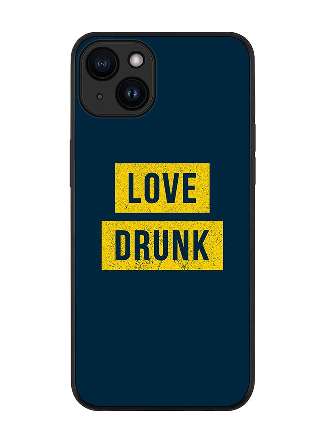 Stylizedd Cover for iPhone 15 Case Rugged Black Slim fit Soft Flexible Anti Drop TPU Gel Thin Protective Phone Cases - LoveDrunk - Image 1