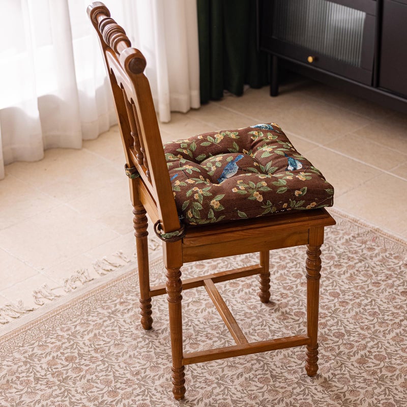 vctops Farmhouse Bird Print Chair Cushions with Ties U-Shaped Soft Comfortable Chair Pads Non Slip Seat Cushions for Indoor Dining Room and Kitchen Chairs (Coffee,16"x16") - Image 3