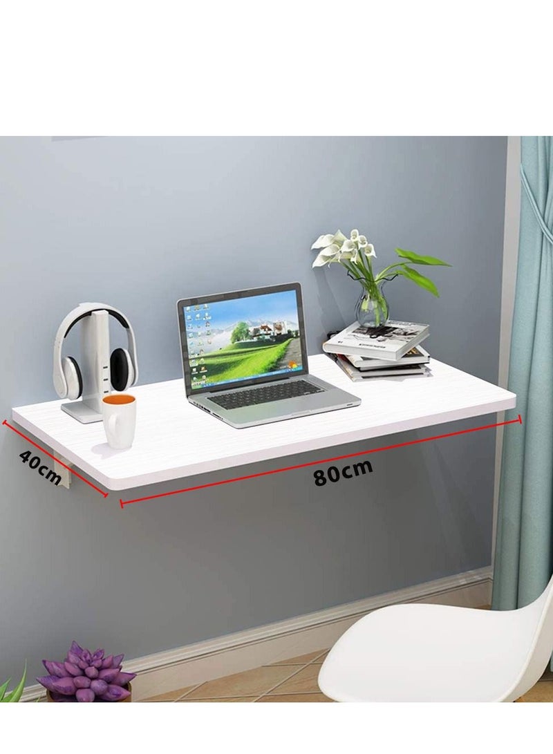 MARGOUN Folding Table Wall Mounted Computer Desk White 40*80 cm - Image 3
