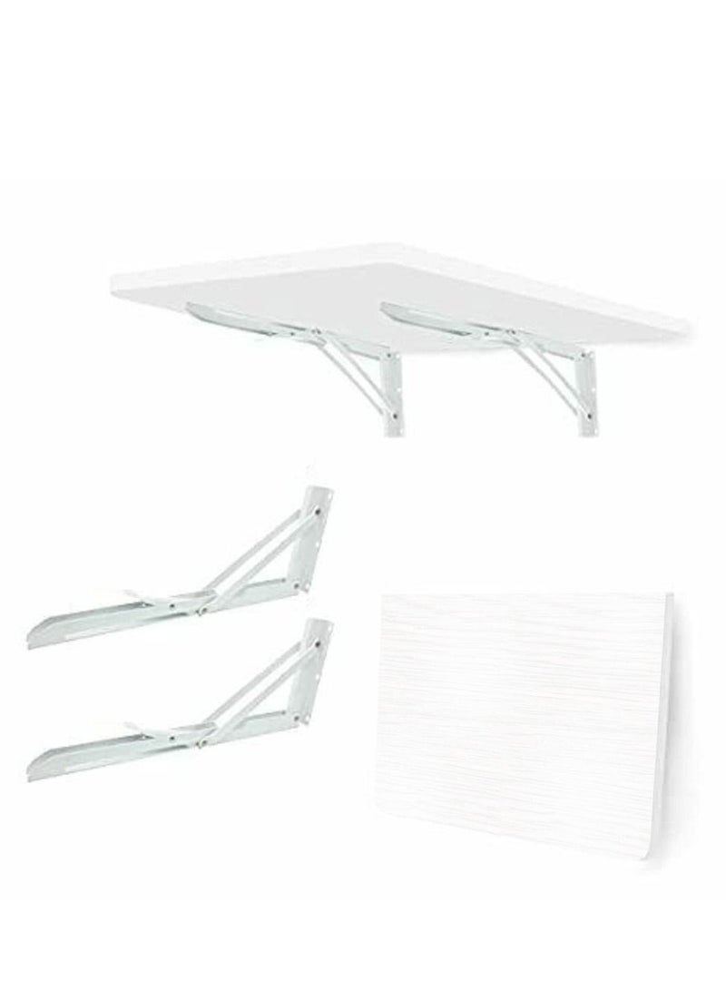 MARGOUN Folding Table Wall Mounted Computer Desk White 40*80 cm - Image 2