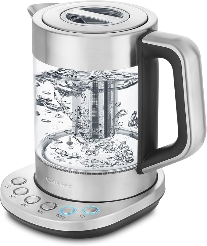 Catler Electric Kettle 1.5L, KE 510 Variable Temperature– Glass Tea Kettle with 4 Temperature Settings (70–100°C), Stainless Steel Tea Strainer, Keep Warm Function, Auto Shut-Off - Image 3