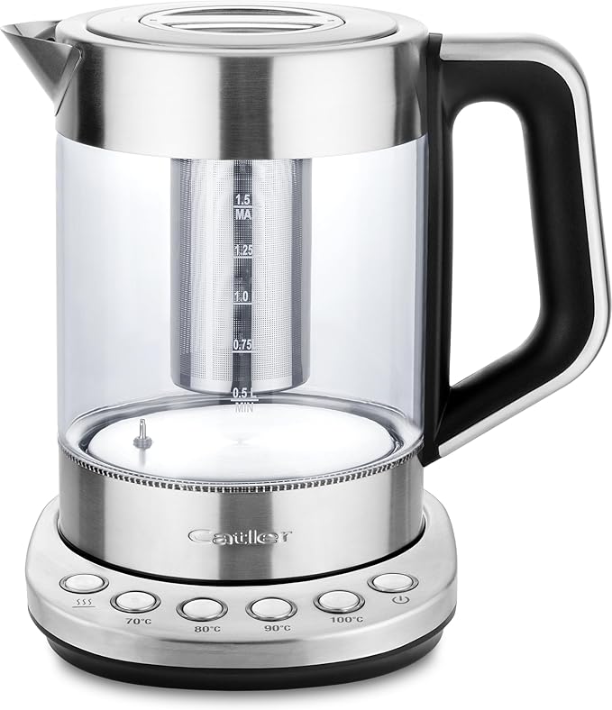 Catler Electric Kettle 1.5L, KE 510 Variable Temperature– Glass Tea Kettle with 4 Temperature Settings (70–100°C), Stainless Steel Tea Strainer, Keep Warm Function, Auto Shut-Off - Image 4