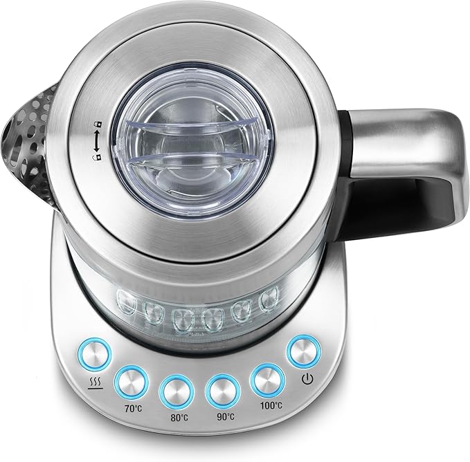 Catler Electric Kettle 1.5L, KE 510 Variable Temperature– Glass Tea Kettle with 4 Temperature Settings (70–100°C), Stainless Steel Tea Strainer, Keep Warm Function, Auto Shut-Off - Image 1
