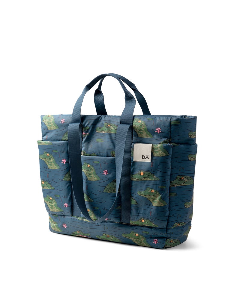 DailyObjects Idyll Western Tote Bag For Girls And Women| Crafted Using Soft-Touch & Water-Repellent Polyester|Polyfill Cushioning On The Inside|Holds Any Laptops Upto 14'' (Color - Blue) - Image 4