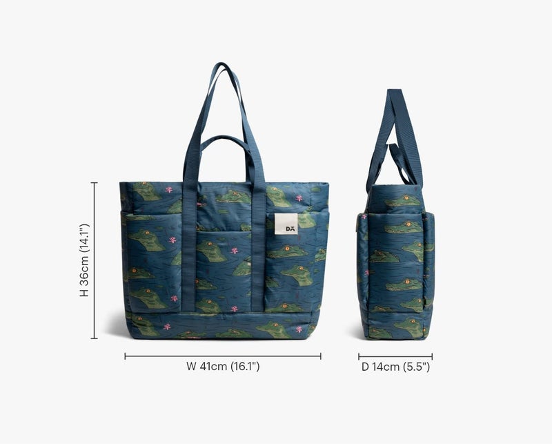 DailyObjects Idyll Western Tote Bag For Girls And Women| Crafted Using Soft-Touch & Water-Repellent Polyester|Polyfill Cushioning On The Inside|Holds Any Laptops Upto 14'' (Color - Blue) - Image 3