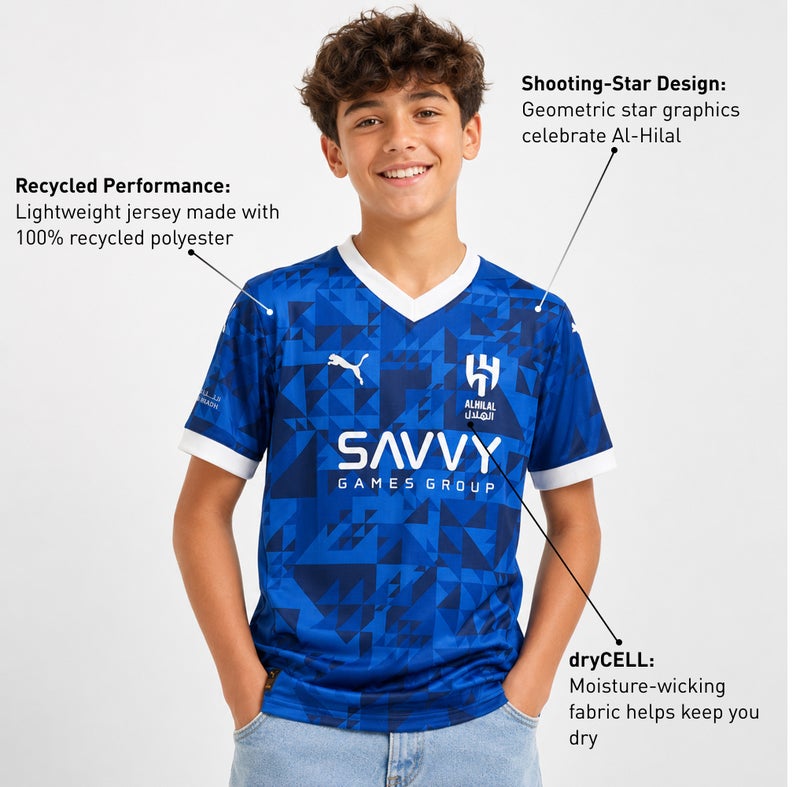 PUMA Al-Hilal SFC 24/25 Kids Unisex Blue Home Replica Jersey - Image 2