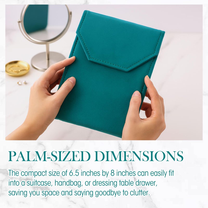 Kenning 6 Pcs Velvet Necklace Jewelry Display Folder Travel Necklace Organizer Women Pearl Jewelry Pouch Gift Bag(Green) - Image 3