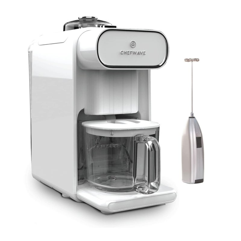 ChefWave ChefWave Milkmade Dairy Alternative Vegan Milk Maker with 6 PlantBased Auto Programs No Soaking AutoClean Function Delay Start Recipe Book Bundle with Handheld Milk Frother 2 Items 