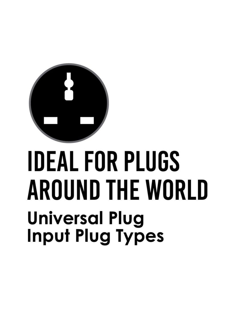 مقبس تمديد طاقة متعدد المكونات، مقبس حائط عالمي بأربعة اتجاهات، سلك 3M، قابس عالمي 3 سنون - واقي من التيار الزائد للمنزل والمكتب والمطبخ الإلكترونيات - Image 4