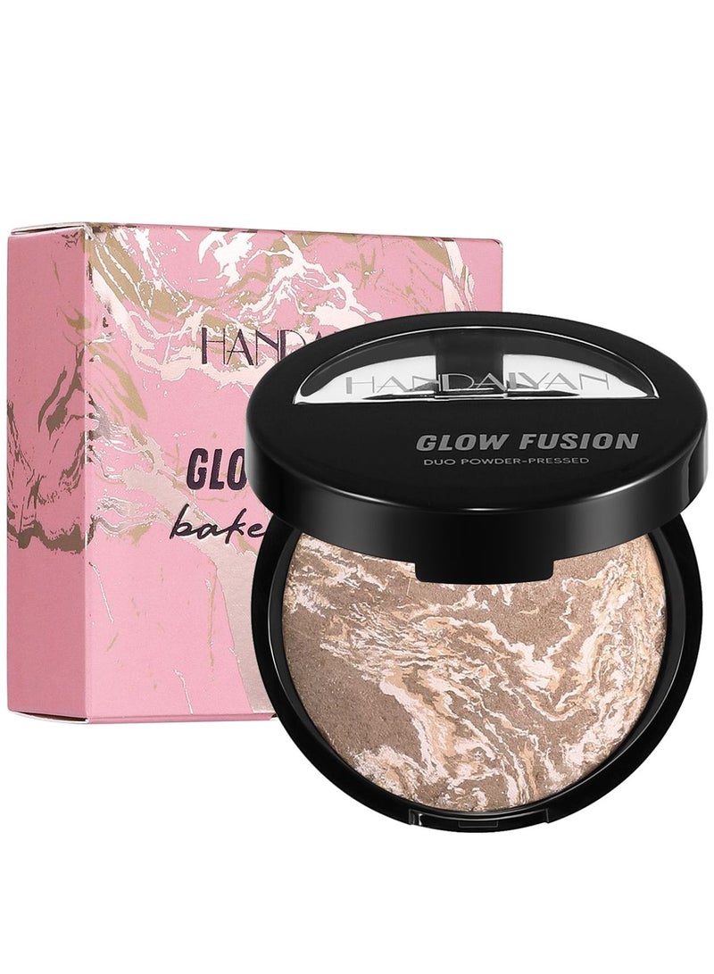 Handaiyan Baked Duo Pressed Powder Foundation & Highlighter Oil-Control 05 Tan - Image 1