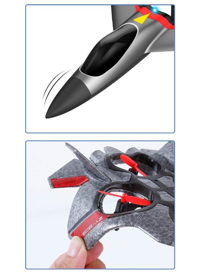 HALAMODO Remote Control Airplane Kids Toy - 4CH Fighter Jet Foam Plane, 6-Axis Gyro & 4 Turbo Fans 200% Power, Altitude Hold & 360° Flips, Cool LED Lights, VTOL Takeoff, EPP Durable Body, 450mAh Battery 30 Min Flight, 100m Range - Image 3