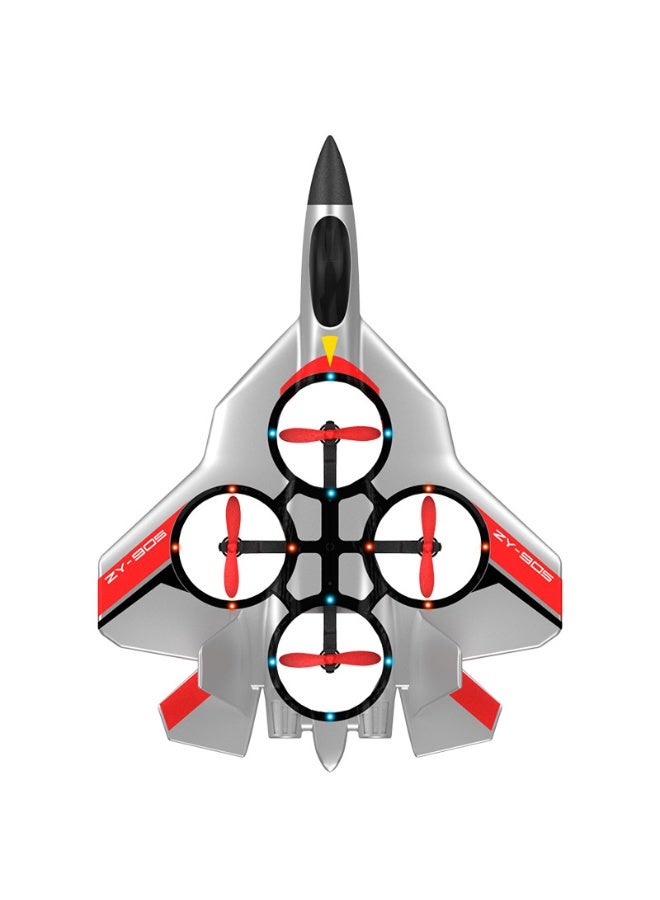 HALAMODO Remote Control Airplane Kids Toy - 4CH Fighter Jet Foam Plane, 6-Axis Gyro & 4 Turbo Fans 200% Power, Altitude Hold & 360° Flips, Cool LED Lights, VTOL Takeoff, EPP Durable Body, 450mAh Battery 30 Min Flight, 100m Range - Image 5