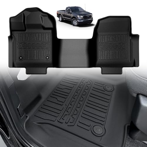 TripleAliners Truck Mat Compatible with 20152026 Ford F150 Regular Cab Accessories Floor Mats Heavy Duty Custom Fit All Weather Protection TPE Pickup Liner Bench Seat with Vinyl Only - Image 1