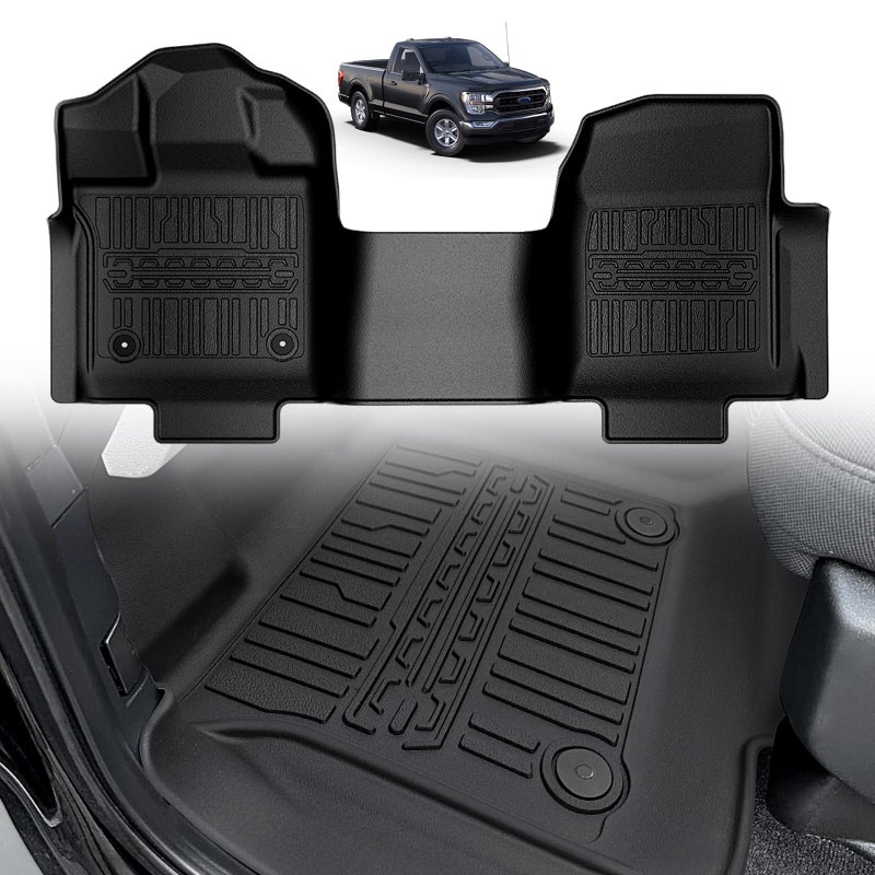 TripleAliners Truck Mat Compatible with 20152026 Ford F150 Regular Cab Accessories Floor Mats Heavy Duty Custom Fit All Weather Protection TPE Pickup Liner Bench Seat with Vinyl Only - Image 3