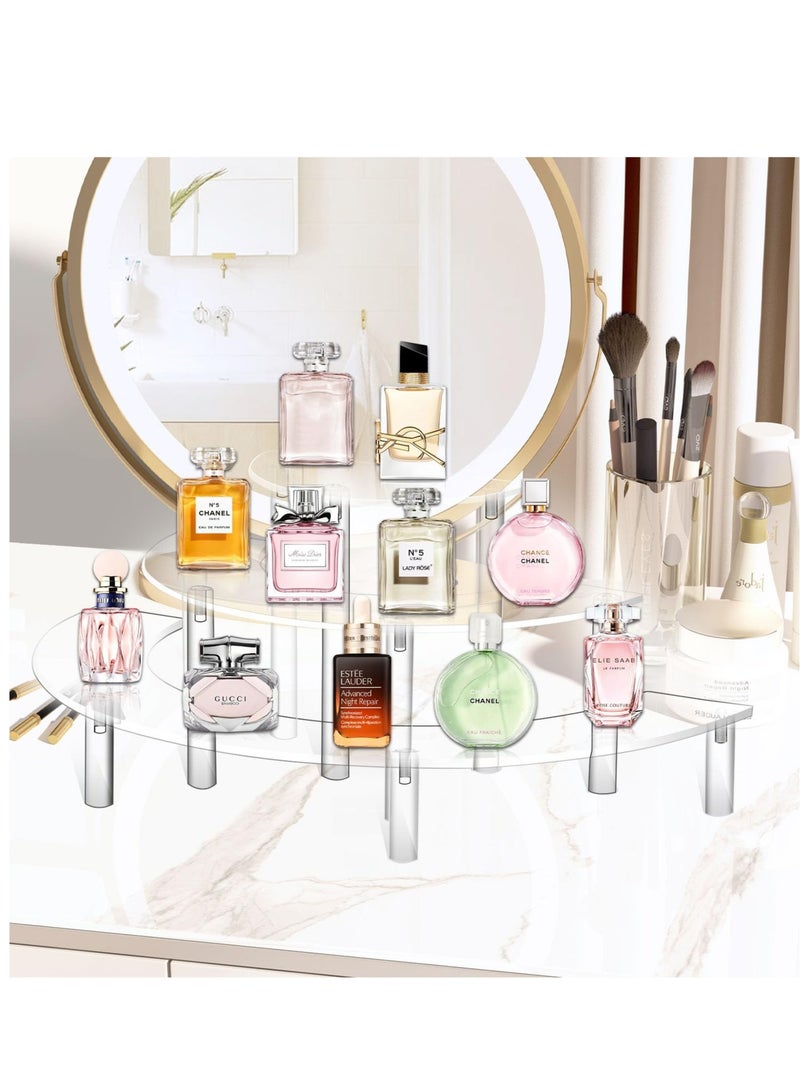 SOLARAE Acrylic Display Stand, 3 Tier Half Moon Risers Cupcake Display Stand, Suitable for Dessert Cupcake Pop Figure Perfume Collections - Image 4