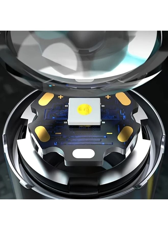 Black Portable LED Flashlight USB C Fast Charging 18650 Battery Digital Display Clip - Image 3