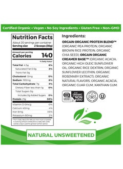 Orgain Orgain Organic Protein Powder, Natural Unsweetened, (1.59 LB) Packaging May Vary  - Image 3