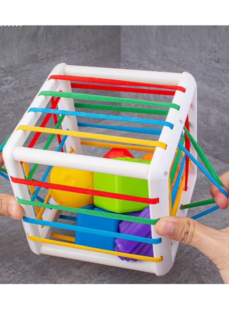 لعب مونتيسوري ل 1 سنة قديمة، مكعب بن و 6 شكل حسي كتل، لعبة الطفل 12-18 شهر، تنمية الهدايا ل Toddler العمر 12 3. - Image 4