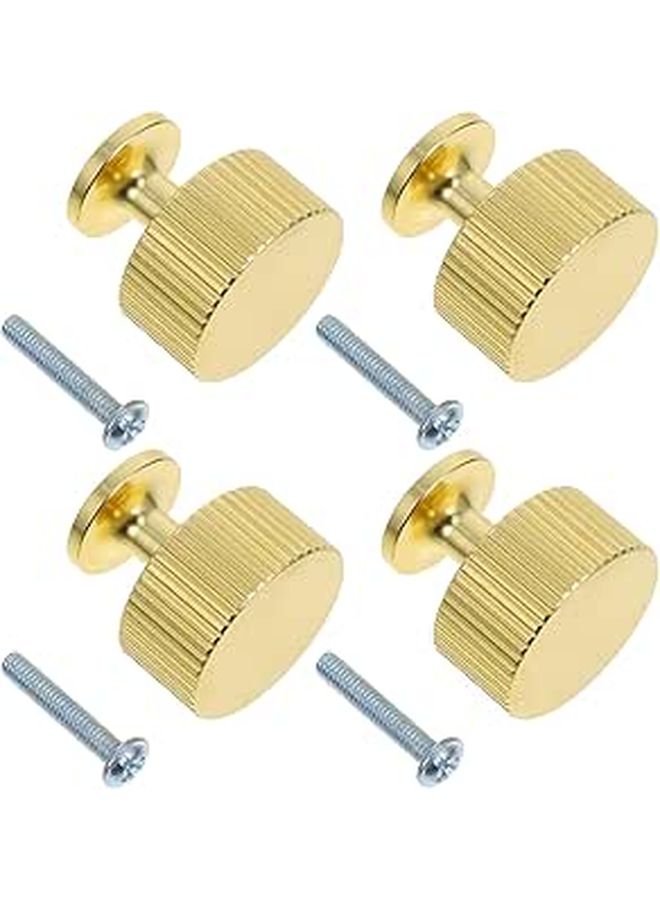 Gold Round Cabinet Knobs Set Of 4 Modern Dresser And Kitchen Drawer Pull Handles For Furniture - Image 1