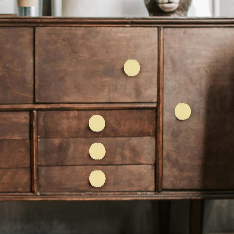 Gold Round Cabinet Knobs Set Of 4 Modern Dresser And Kitchen Drawer Pull Handles For Furniture - Image 5