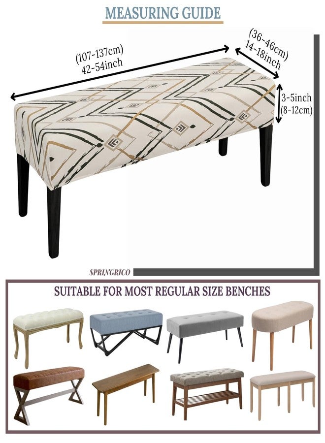 SPRINGRICO Stretch Dining Bench Cover, Removable Bench Slipcover Washable Bench Seat Protector Rectangle Bench Cover for Dining Room, Living Room, Bedroom, Kitchen (Lucid Calm) - Image 4