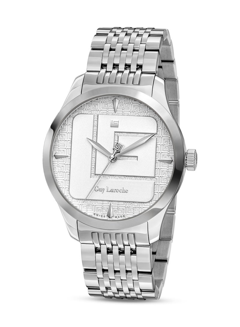 Guy Laroche Maxime Watch for Men with Silver Stainless Steel Bracelet 40 mm 5 Atm  - Image 1