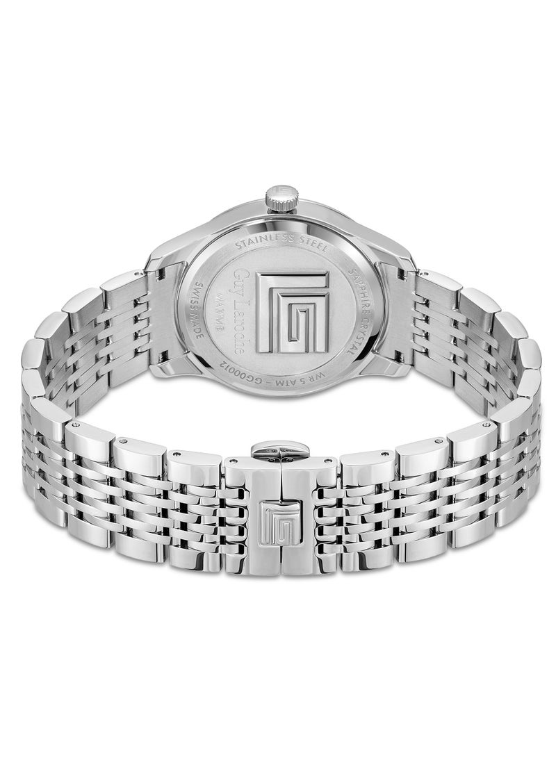 Guy Laroche Maxime Watch for Men with Silver Stainless Steel Bracelet 40 mm 5 Atm  - Image 3