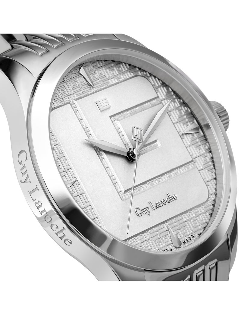 Guy Laroche Maxime Watch for Men with Silver Stainless Steel Bracelet 40 mm 5 Atm  - Image 4