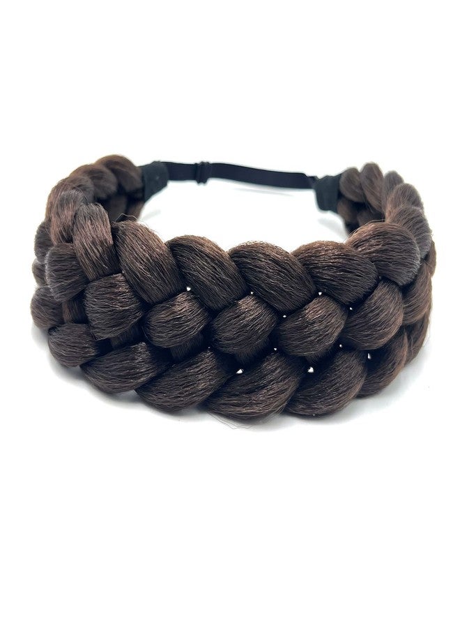 TOECWEGR Hair Braided Headband Classic Chunky Wide Thick Plaited Braids Elastic Stretch Syntheti Buckling Hairpiece Braid Headband - Image 5