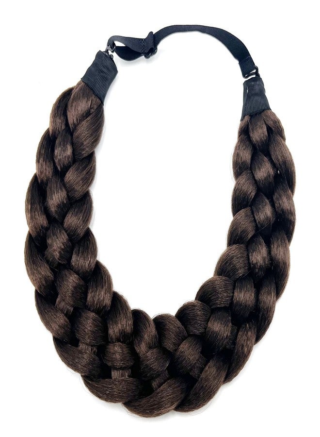 TOECWEGR Hair Braided Headband Classic Chunky Wide Thick Plaited Braids Elastic Stretch Syntheti Buckling Hairpiece Braid Headband - Image 1