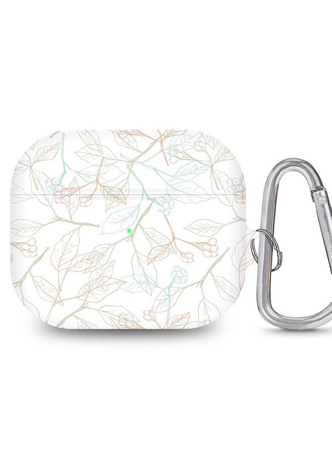 Stylizedd - StylePods Case for Airpods 3rd Gen Case With Anti-Lost Keychain - Delicate Sprigs - Image 1
