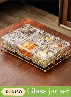 DUNISO Snack Serving Platter Set, Multifunctional Party Dried Fruit Platter, 6 Split Snack Bowls, Fruit Bowls With Lids And Shelves, Used For Fruit Desserts, Appetizers, Nuts, Snacks, Candies  - Image 1