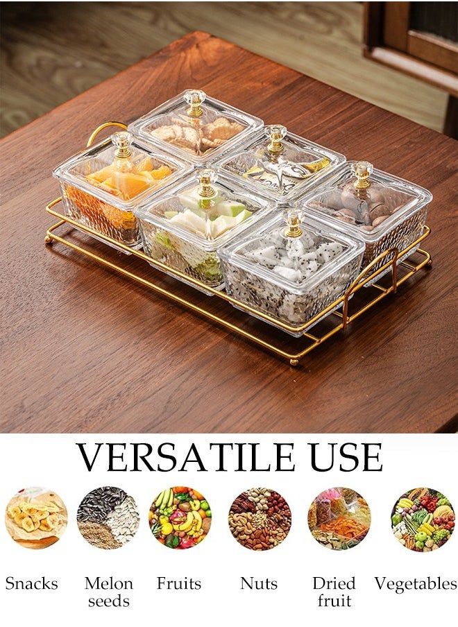 DUNISO - Snack Serving Platter Set, Multifunctional Party Dried Fruit Platter, 6 Split Snack Bowls, Fruit Bowls With Lids And Shelves, Used For Fruit Desserts, Appetizers, Nuts, Snacks, Candies - Image 1
