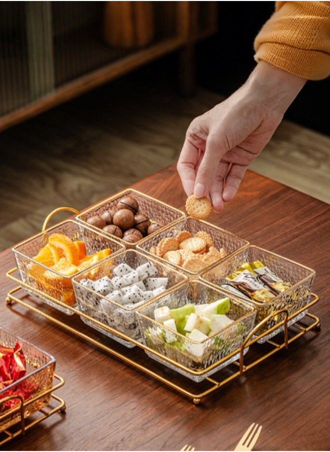 DUNISO - Snack Serving Platter Set, Multifunctional Party Dried Fruit Platter, 6 Split Snack Bowls, Fruit Bowls With Lids And Shelves, Used For Fruit Desserts, Appetizers, Nuts, Snacks, Candies - Image 1