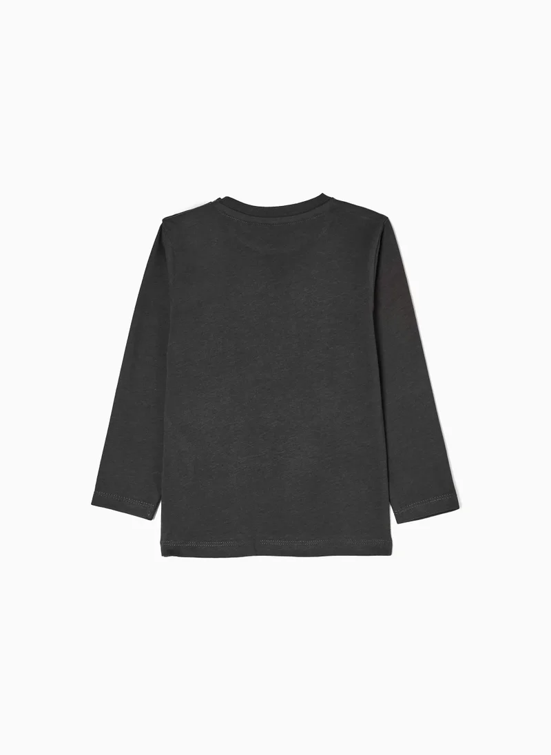 زيبي Long Sleeve T-shirt for Baby Boys 'Play', Dark Grey