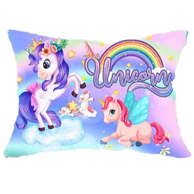 NISHOMES Unicorn Girls Velvet Digital Print Baby Pillow 12 x 18 inches (Pink) (Pack of - 2) (Best for Gifting) - Image 3