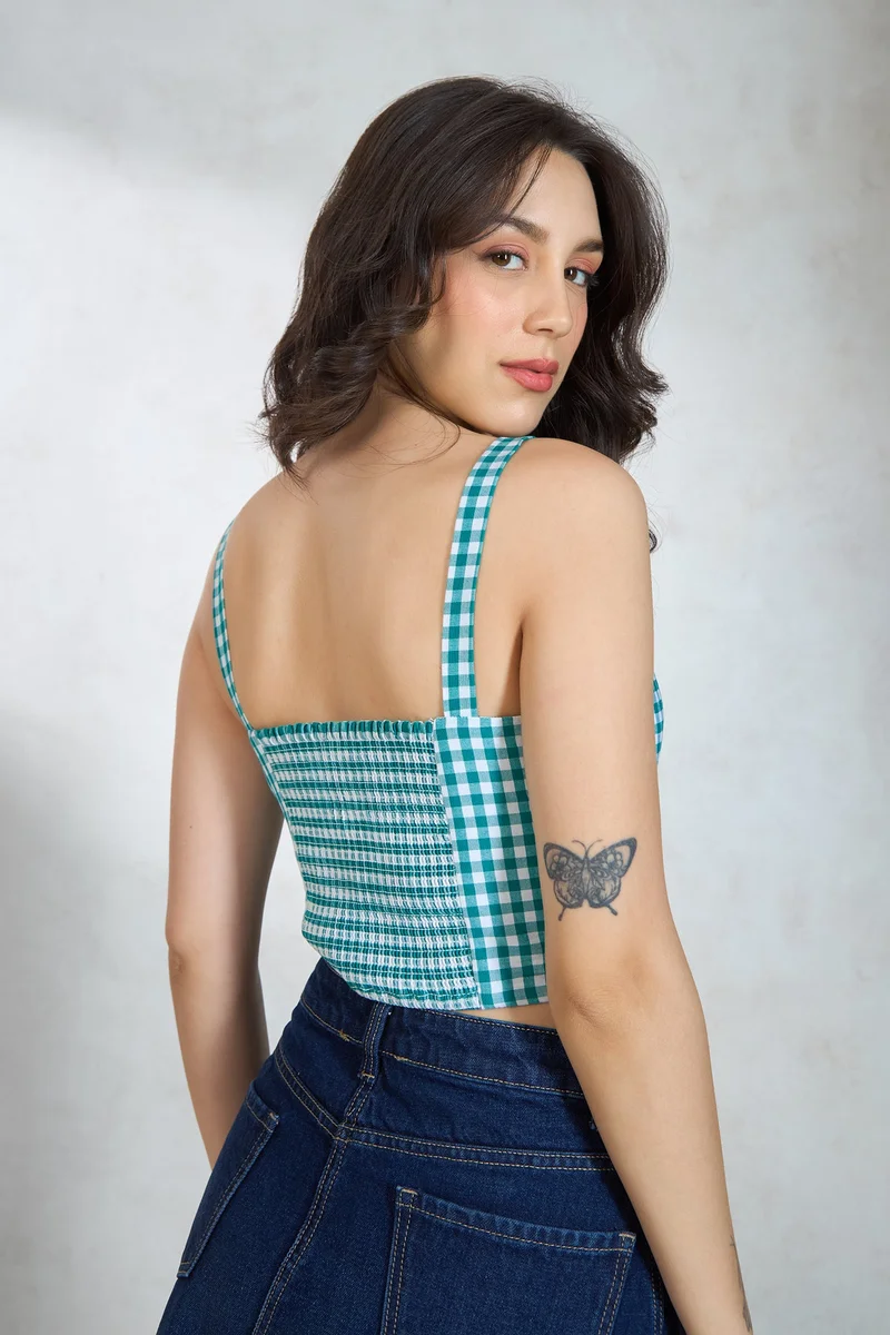 Virgio VIRGIO 100% Cotton Corset Top With Smocked Back
